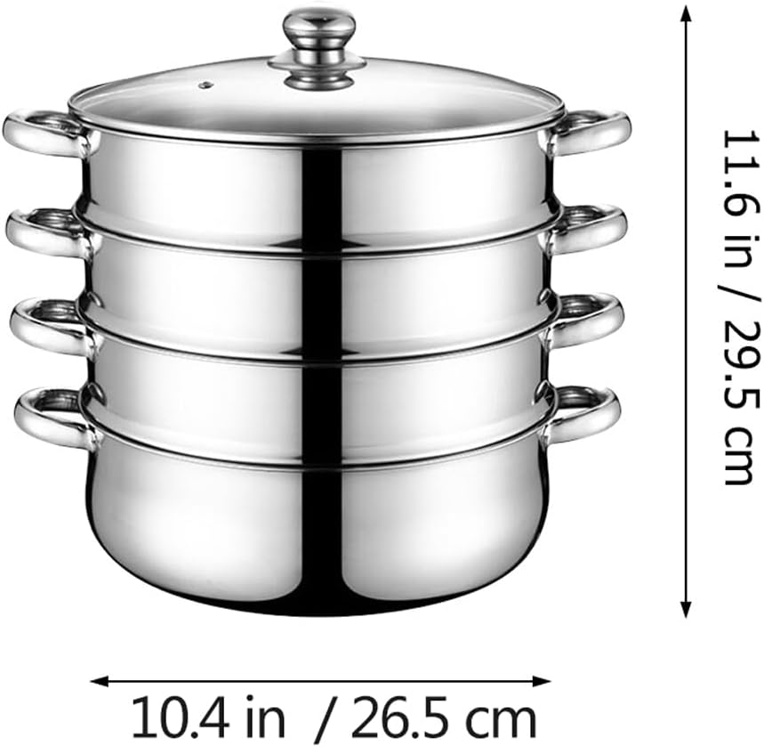 BESTonZON 4 Tier Stainless Steel Steamer Pot