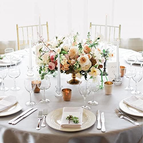 Elegant Clear Glass Candle Holder Set of 6