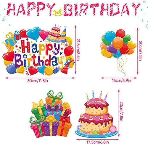 4 Piece Birthday Car Magnets with Reflective Design