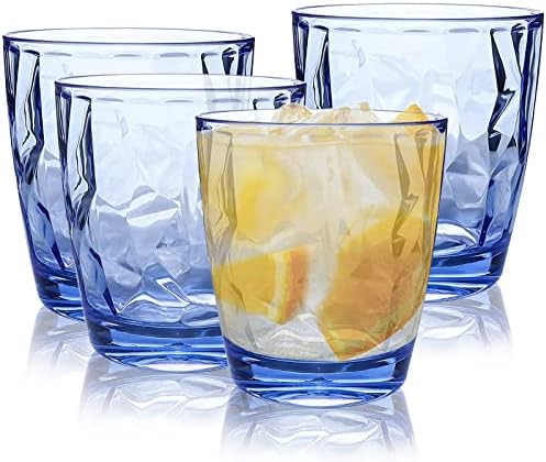 Blue Reusable Plastic Tumblers Set of 4 300ml
