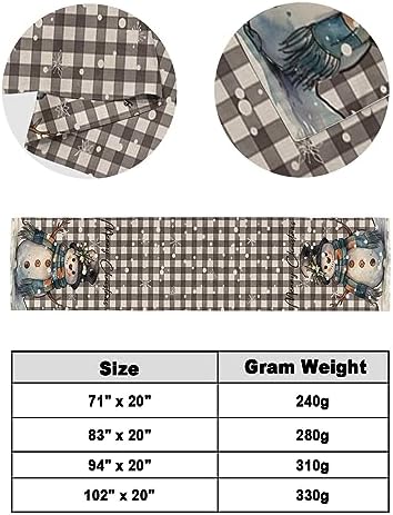 Homechoid Buffalo Plaid Snowman Bed Runner for King Size Bed