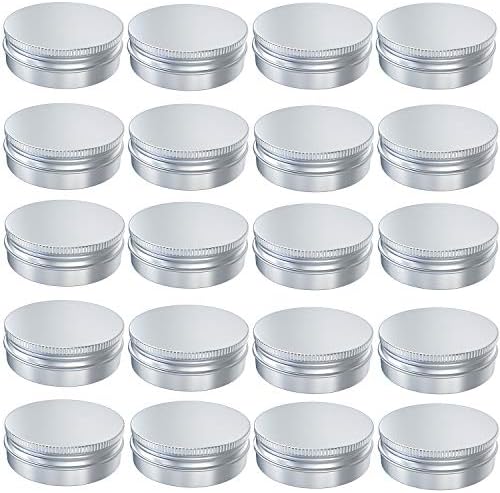 20 Pcs 2 Ounce Aluminum Tin Jar with Screw Lid