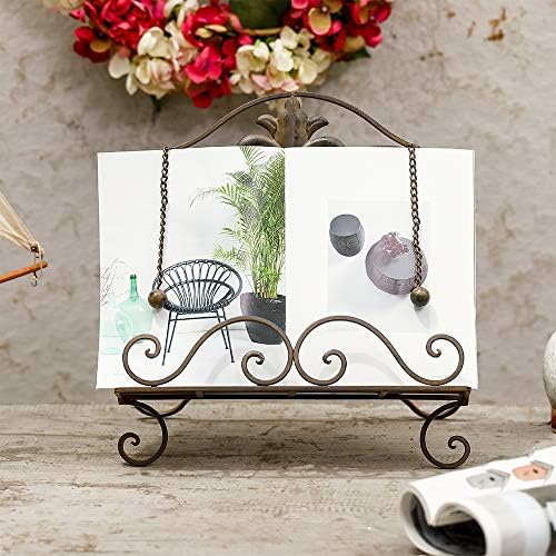 Jemeni Fleur De Lis Cookbook Stand with Antique Brown Finish