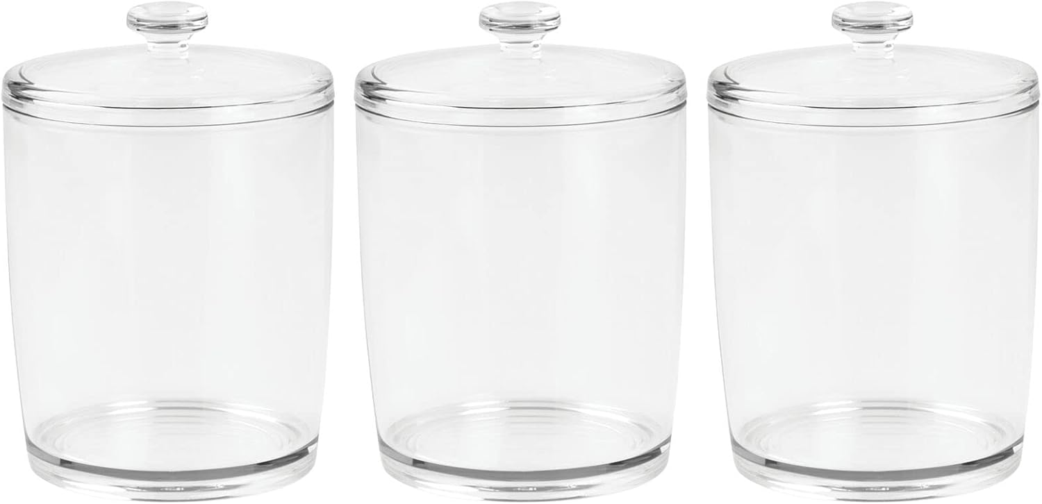 mDesign Clear Plastic Laundry Jar Holder Set 3 Pack