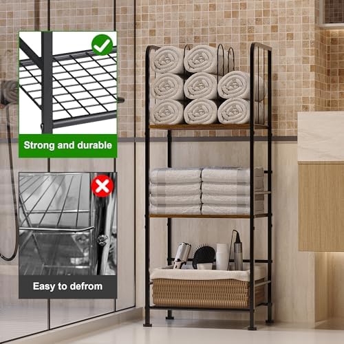 Durable 3-Tier Metal Towel Rack for Bathroom and Pool