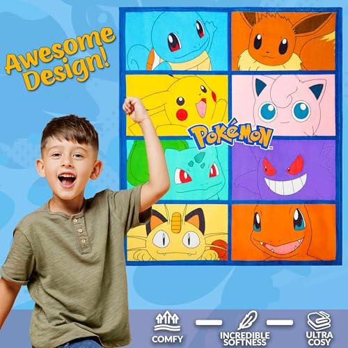 Pokemon Soft Fleece Throw Blanket 51x59in