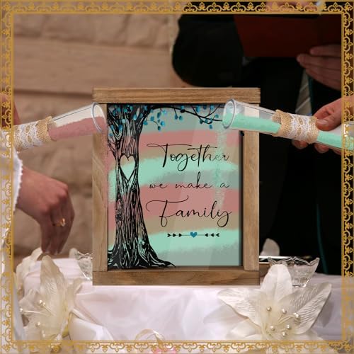 Wedding Unity Sand Ceremony Kit with Wood Box and 4 Vases