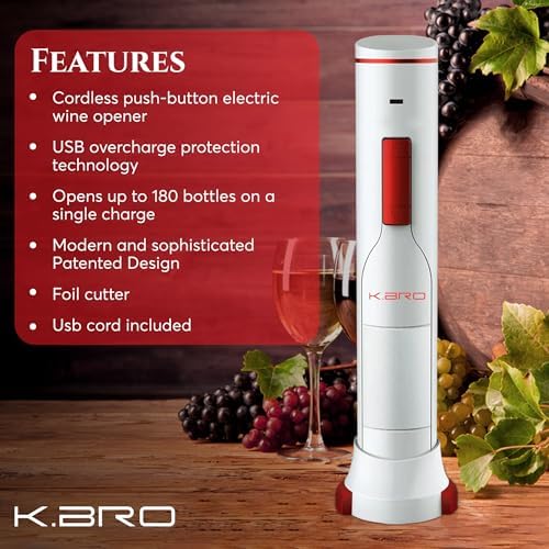 Rechargeable Electric Wine Opener With Foil Cutter