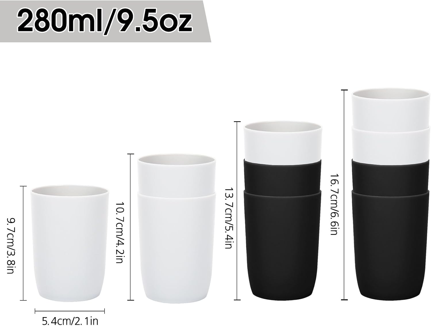 Topsky 4pcs Reusable Toothbrush Cup Tumbler Set