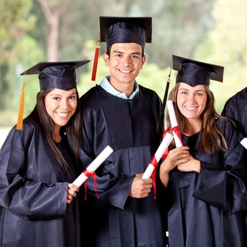 2025 Gold Charm Tassel Set for Graduation Cap - 12 Pieces Red