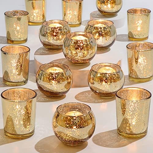 24pcs Assorted Gold Votive Candle Holders