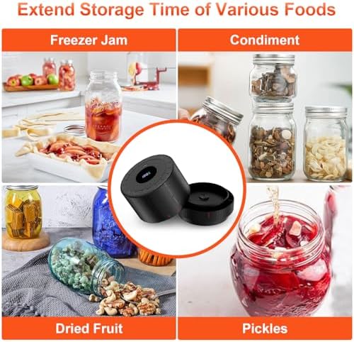 Mason Jar Vacuum Sealer - Rechargeable with 2000mAh Battery
