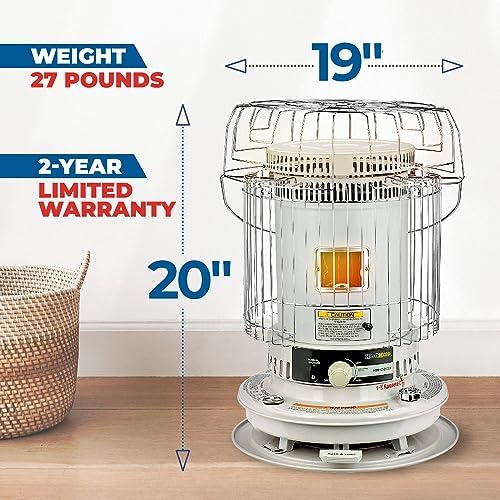 HeatMate HMC-23K Kerosene Heater 23500 BTU White Cordless