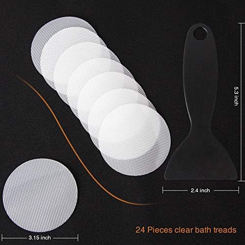 24 Piece Non-Slip Bathtub Stickers Set with Scraper