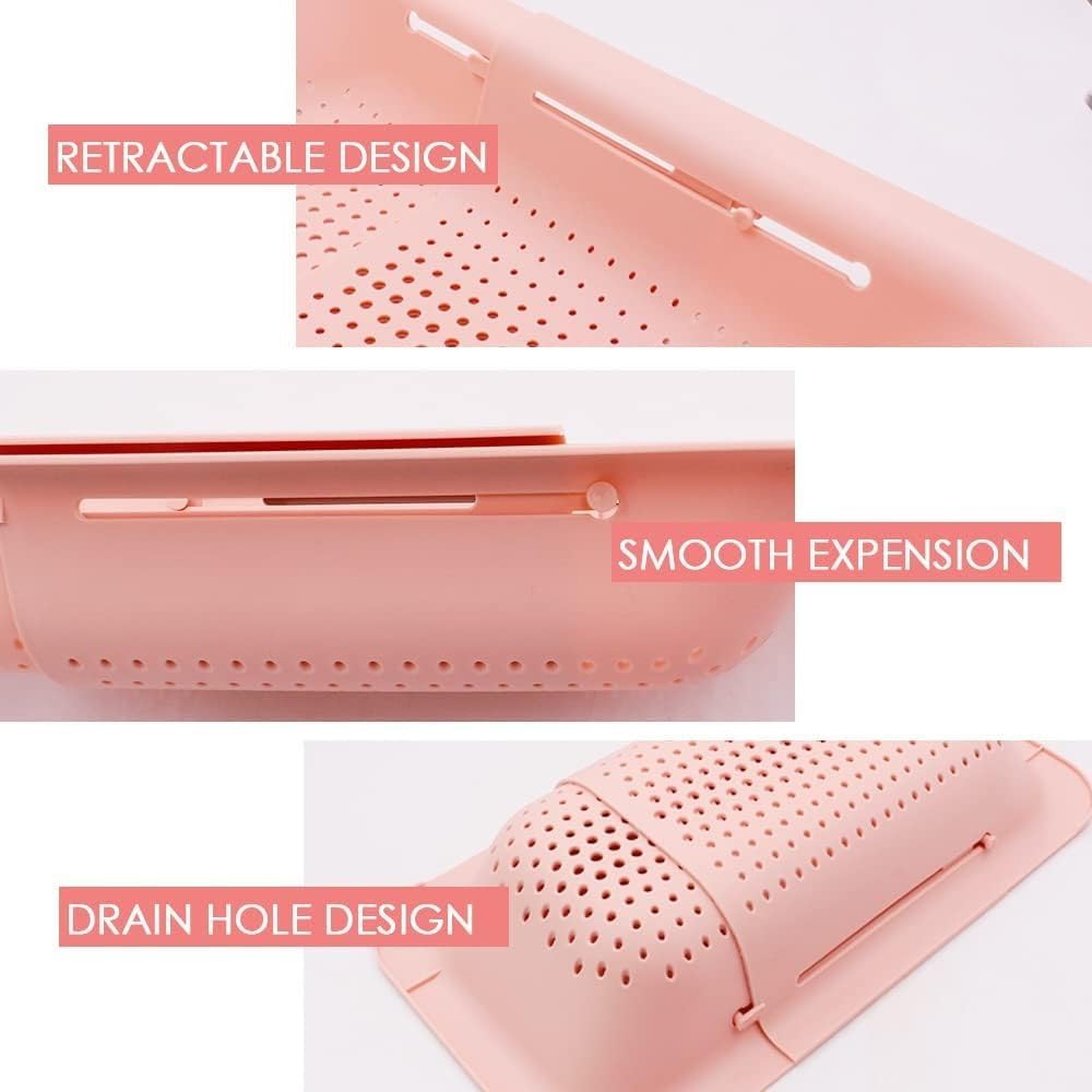 PUPZY Colander Over the Sink - Pink 8x195x28 Inches