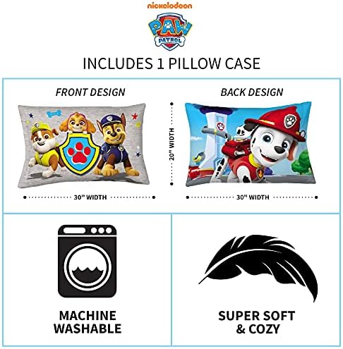 Franco Kids Bedding Super Soft Microfiber Reversible Pillowcase 20x30 Paw Patrol