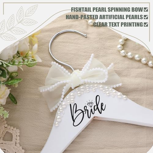 Yuntau Bride Wedding Dress Pearl Hanger with Bow