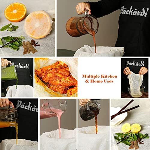 8 PCS Grade 100 Cheese Cloths 20x20 Inch Reusable