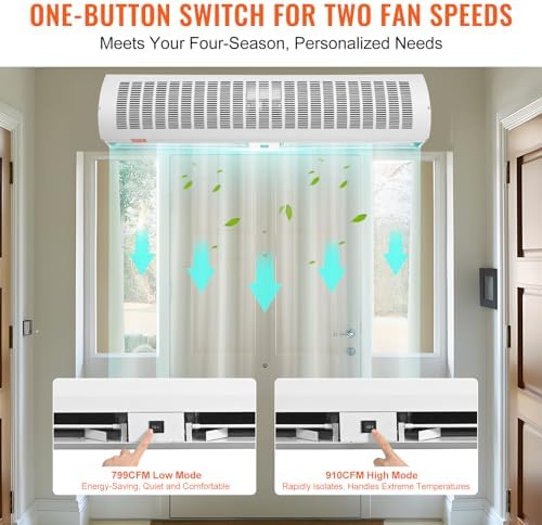 VEVOR 48 Inch Wall-Mounted Air Curtain Fan