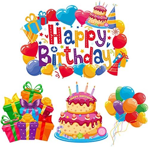 4 Piece Birthday Car Magnets with Reflective Design
