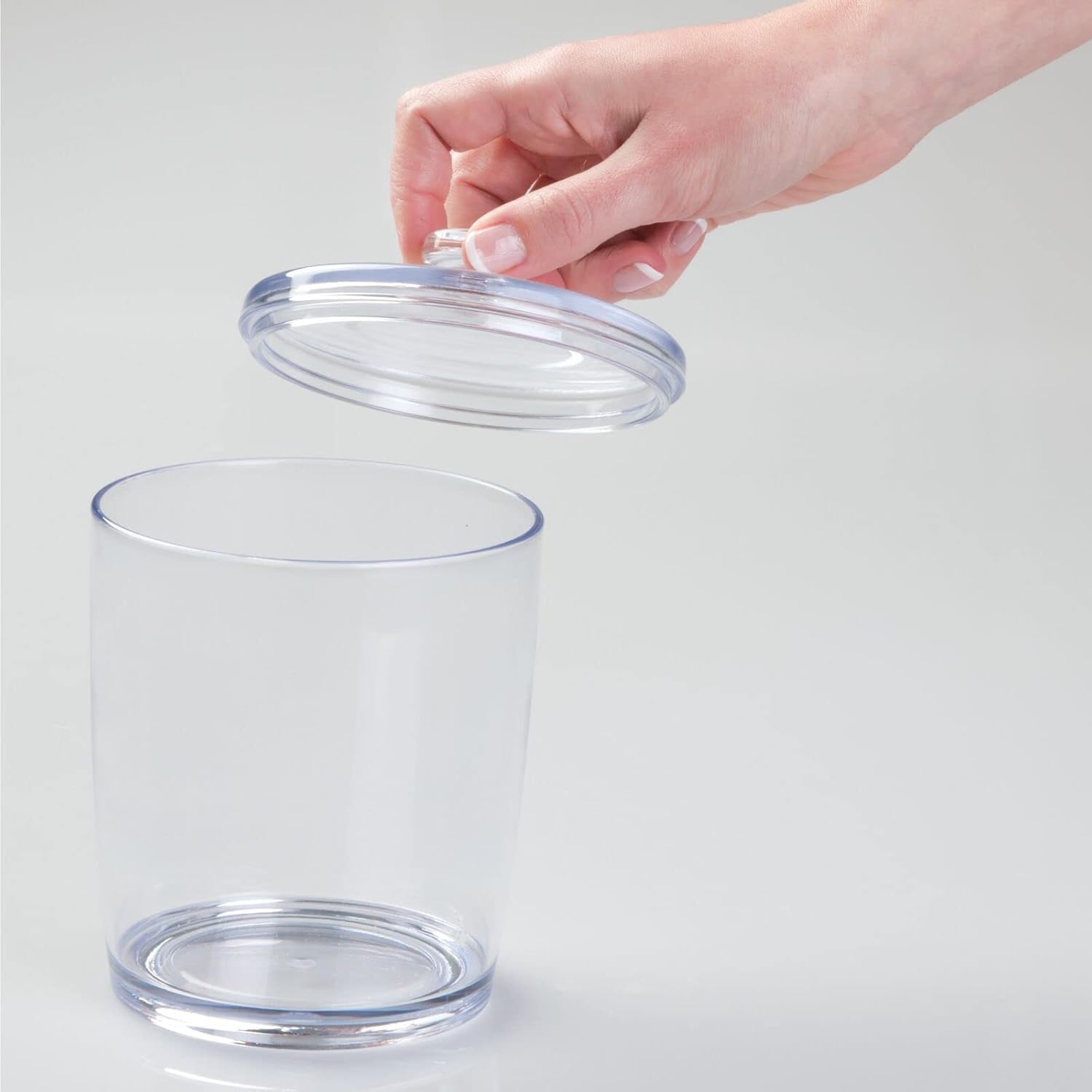 mDesign Clear Plastic Laundry Jar Holder Set 3 Pack