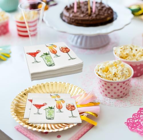 Gift Boutique 100 Count Cocktail Napkins for Summer Parties
