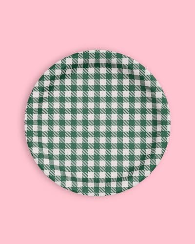 XO Fetti Camp Gingham Paper Plates 24pk 9 Inch
