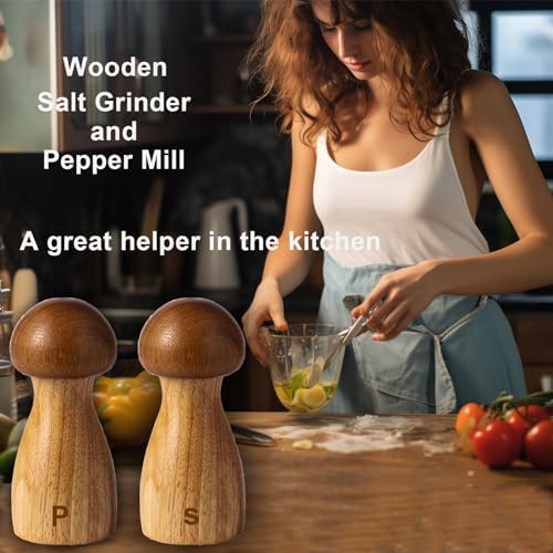 Wooden Salt and Pepper Grinder Set 2 Pack