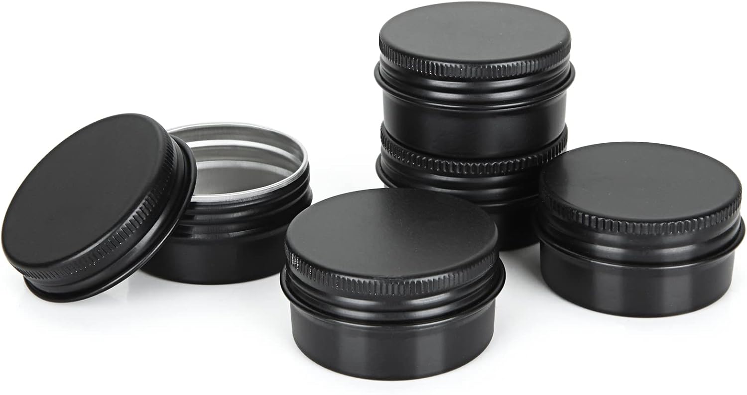 Acrux7 50 Pack 1oz Black Aluminum Tin Containers
