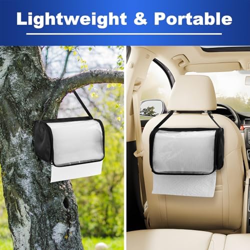 Kitchen Paper Towel Holder with Transparent Cover Black