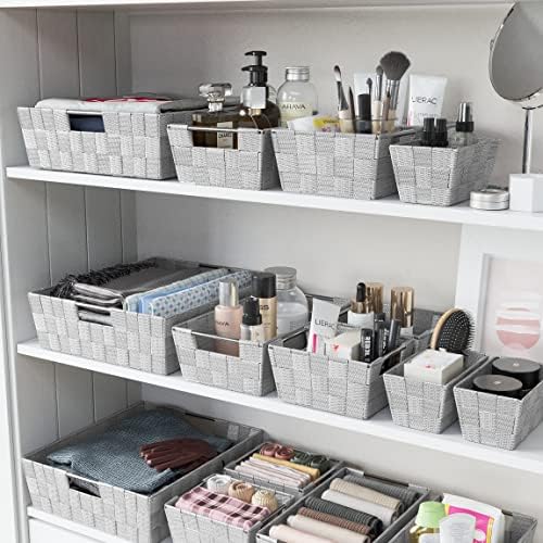 NEATERIZE 9-Piece Grey Storage Baskets Set
