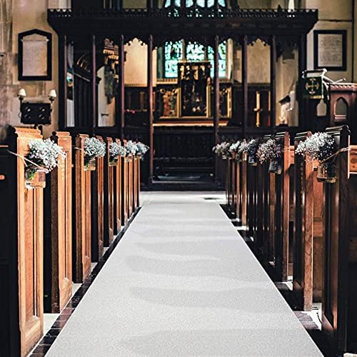 JA Homes White Wedding Aisle Runner - Durable Nylon with Double-Sided Tape