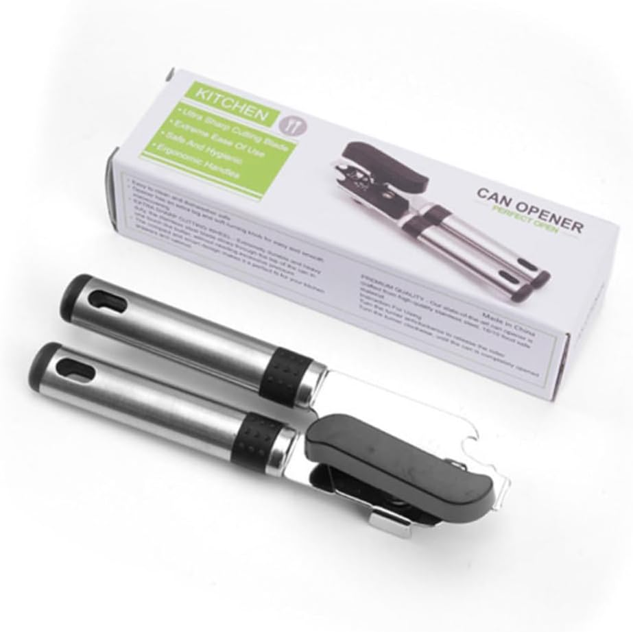 1Pc Stainless Steel Can Opener and Multi Function Bottle Opener with Lever