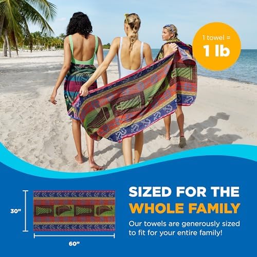 Ben Kaufman Sales Co Beach Towel Bundle - 30 x 60 Pack of 4