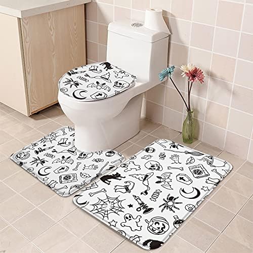 YESOF66 3 Piece Bathroom Rug Set with Non-Slip Toilet Cover