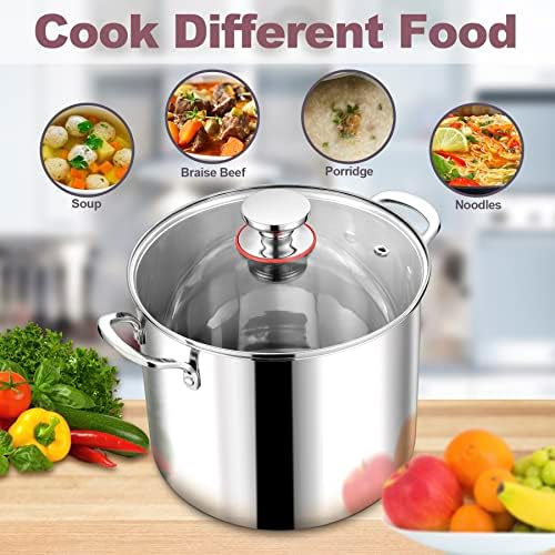 LIANYU 12QT Stainless Steel Stockpot with Lid
