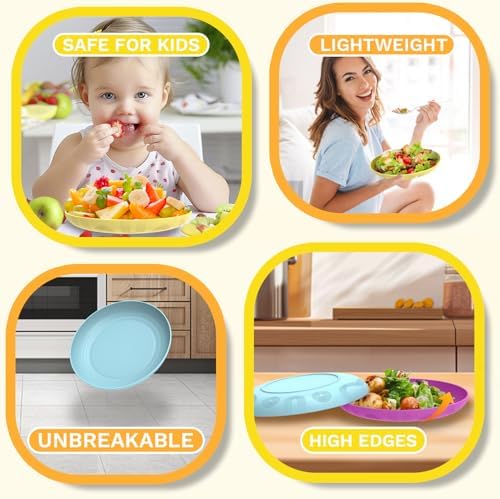 SINOGE 10 Inch Wheat Straw Dinner Plates Set of 8