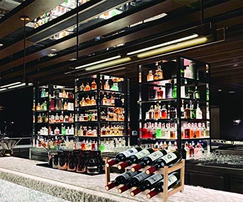 Homevany 8 Bottle 2-Tier Bamboo Wine Rack Space Saving