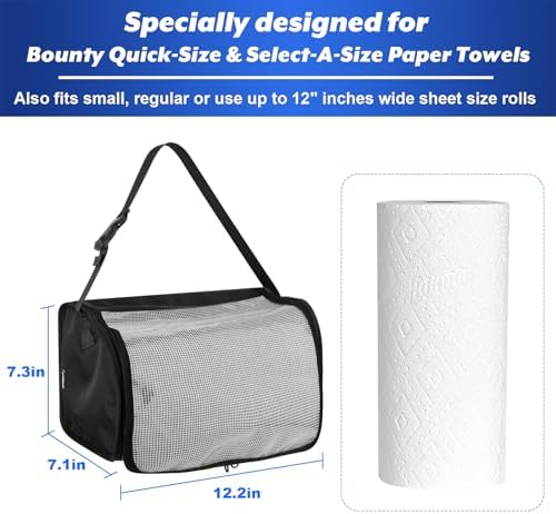 Kitchen Paper Towel Holder with Transparent Cover Black