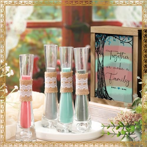 Wedding Unity Sand Ceremony Kit with Wood Box and 4 Vases