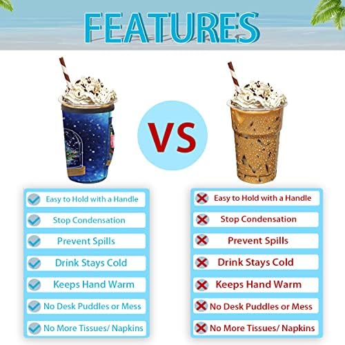 Christmas Candle Reusable Coffee Cup Sleeve With Handle
