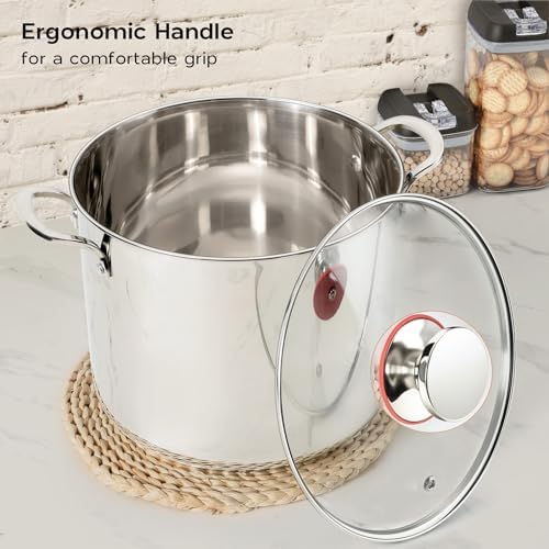 12 Quart Stock Pot with Lid 1810 Stainless Steel