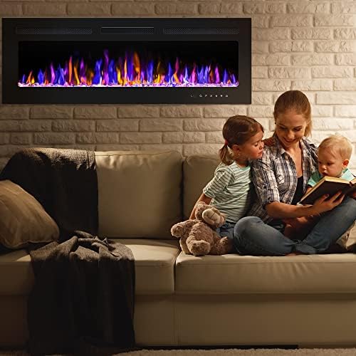 50 Inch Electric Fireplace With Remote Control and Crystal Logs