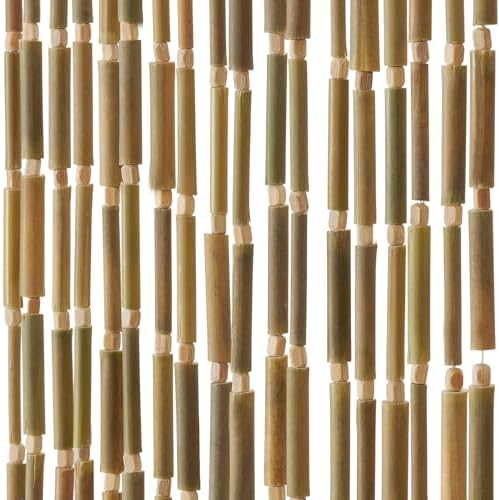 Bamboo Beaded Curtain 355 x 75 52 Strands Boho Door Divider