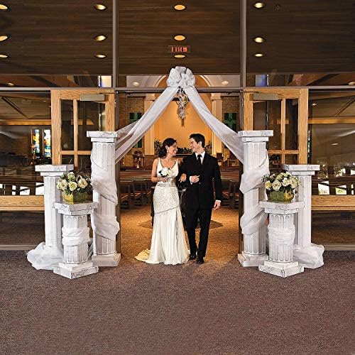 Fun Express 6 Tall Marble-Look Fluted Pillars 2 Pieces