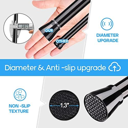 ZipGlo Black Tension Curtain Rod 28-48 Inch Adjustable No Drilling