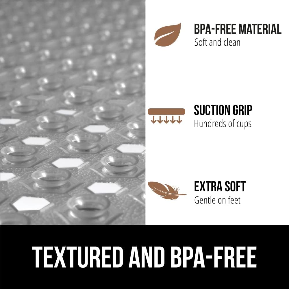 Gorilla Grip Patented Square Shower Mat 21x21 Inch Gray