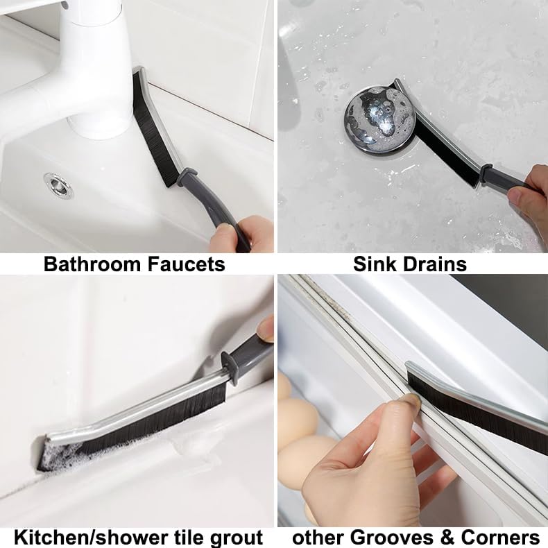 3PCS Gap Cleaning Brush for Kitchen Sink and Bathroom Tiles