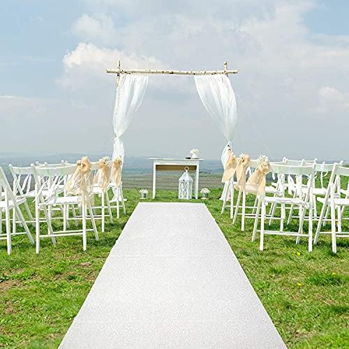JA Homes White Wedding Aisle Runner - Durable Nylon with Double-Sided Tape