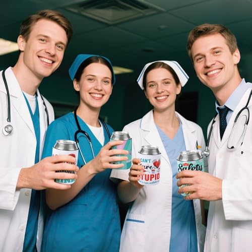 Nurses Week Coolers Bulk 12 Packs 2025 Funny Nursing Day Can Sleeves